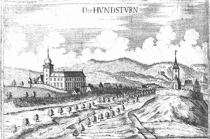 verschwundenes Schloss Hundsthurm (Hundsturm) in Wien-Margareten