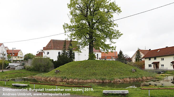 verschwundene Wasserburg Inselweiher in Dietmannsried