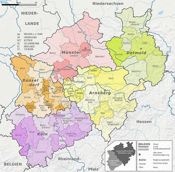 Image-Map Nordrhein-Westfalen