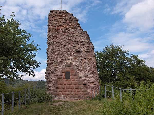 Burgruine Guttenburg (Gutenburg, Guttenberg, Guttenberger Schloss, Gudenberg) in Dörrenbach