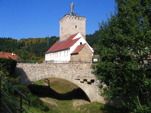 teilweise erhaltene Wasserburg Reipoltskirchen (Reipoldskirchen) in Reipoltskirchen