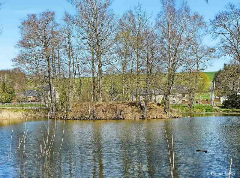 verschwundene Wasserburg Ringethal (Inselteich, Schneckenteich) in Mittweida-Ringethal